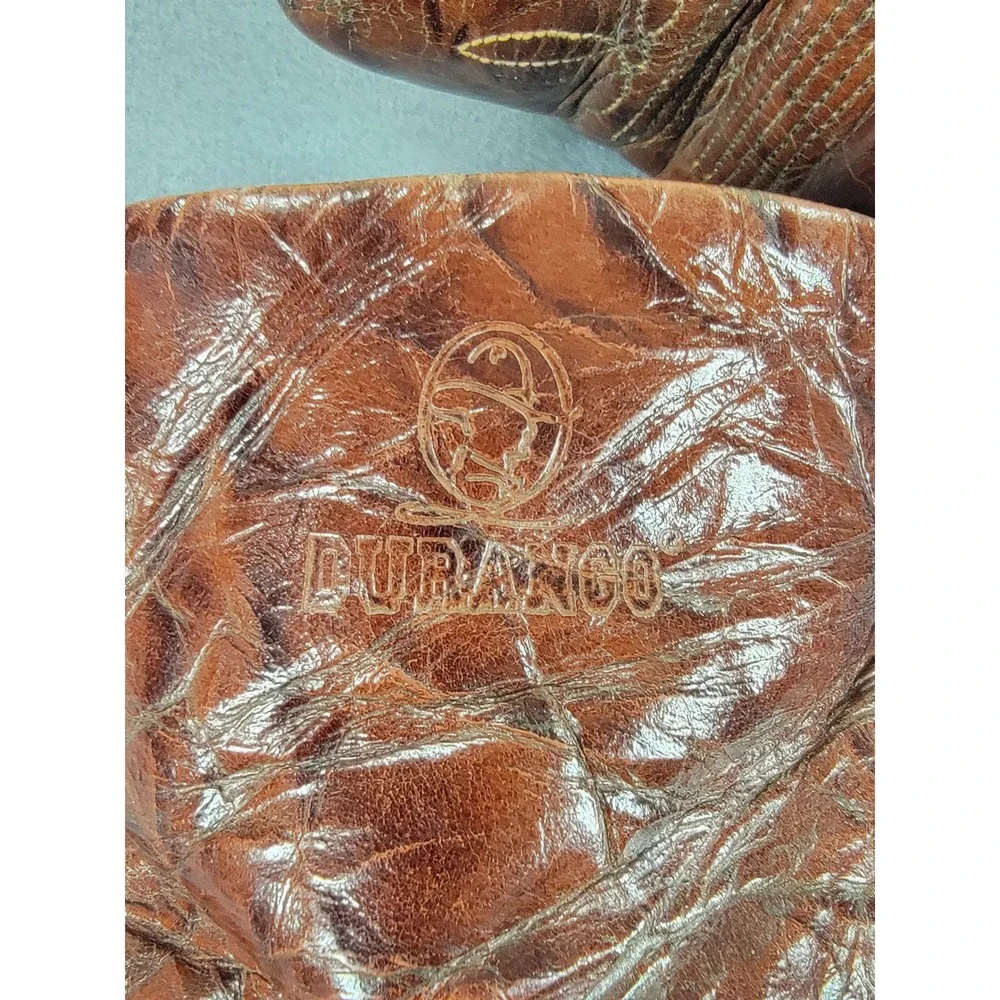Durango Boots Womens 7.5‎ Brown Leather Heel Western Ankle Side Zip Stitched